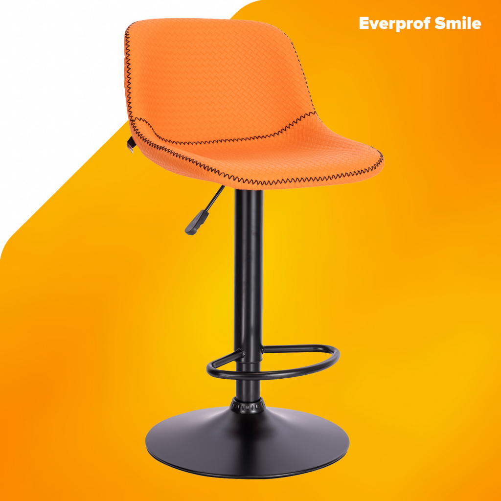 Барный стул Everprof Smile Black Экокожа Оранжевый