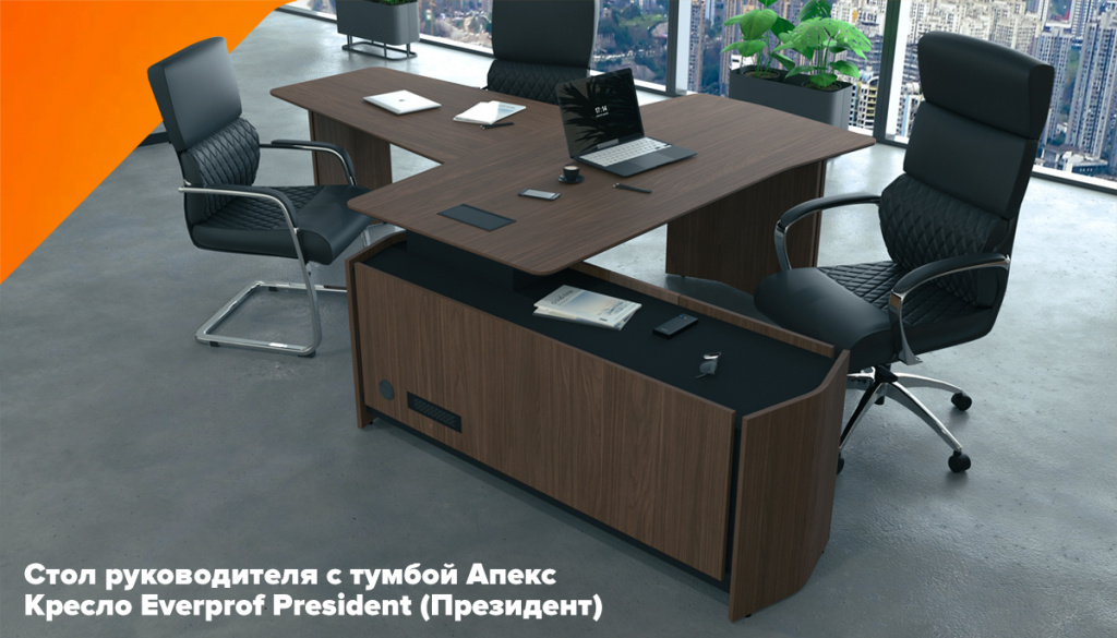 Кресло Everprof President (Президент) Экокожа Черный Кресло Everprof President (Президент) Экокожа Черный